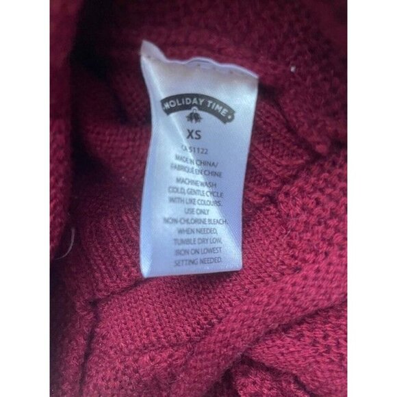 Burgundy Knit Dog Sweater – Cozy Pullover Winter Coat for Small Pets - Picture 3 of 3